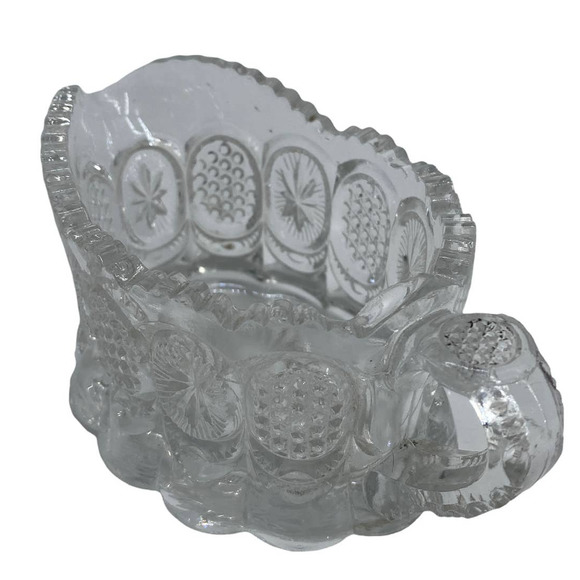 Vintage Clear Glass Creamer Cottage Core Granny Pretty Scalloped Flat Bottom - Picture 5 of 10